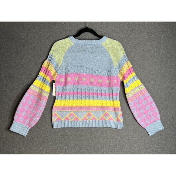 FFRESHMAN 1996 Knit Acrylic Blend Sweater Colorful Pattern Junior Size XL 16 - Picture 2 of 8